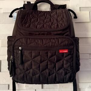 SKIP HOP NWOT Forma Pack & Go Quilted Diaper Backpack BLACK Maternity Baby Gear